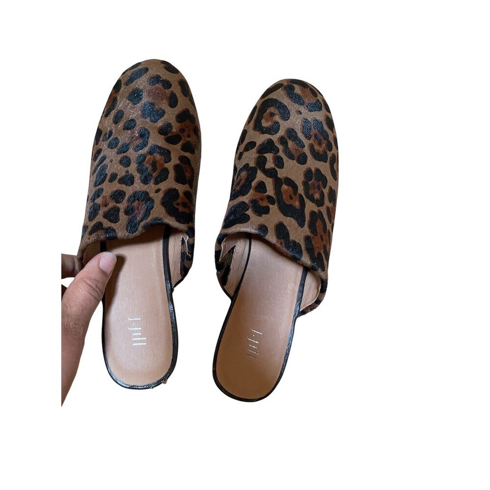 J.Jill Mule Clog Slide Womens Size 8 Brown Leopard Print Studded Slip On - Picture 3 of 8